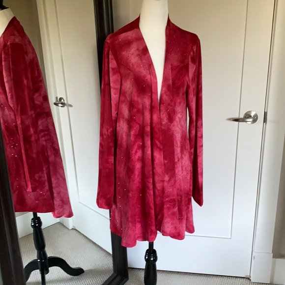 NEW Vocal dark pink tie dye studded cardigan 1X - Picture 4 of 16